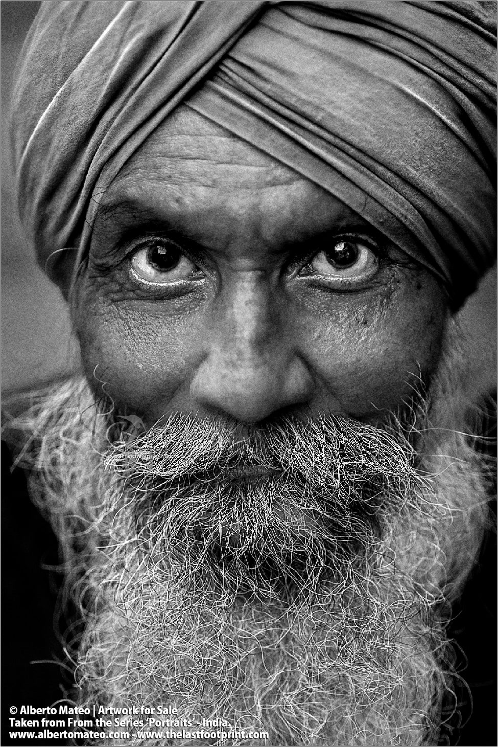 Portrait of Sikh from Amritsar, Bara Bazar, Kolkata, India.
