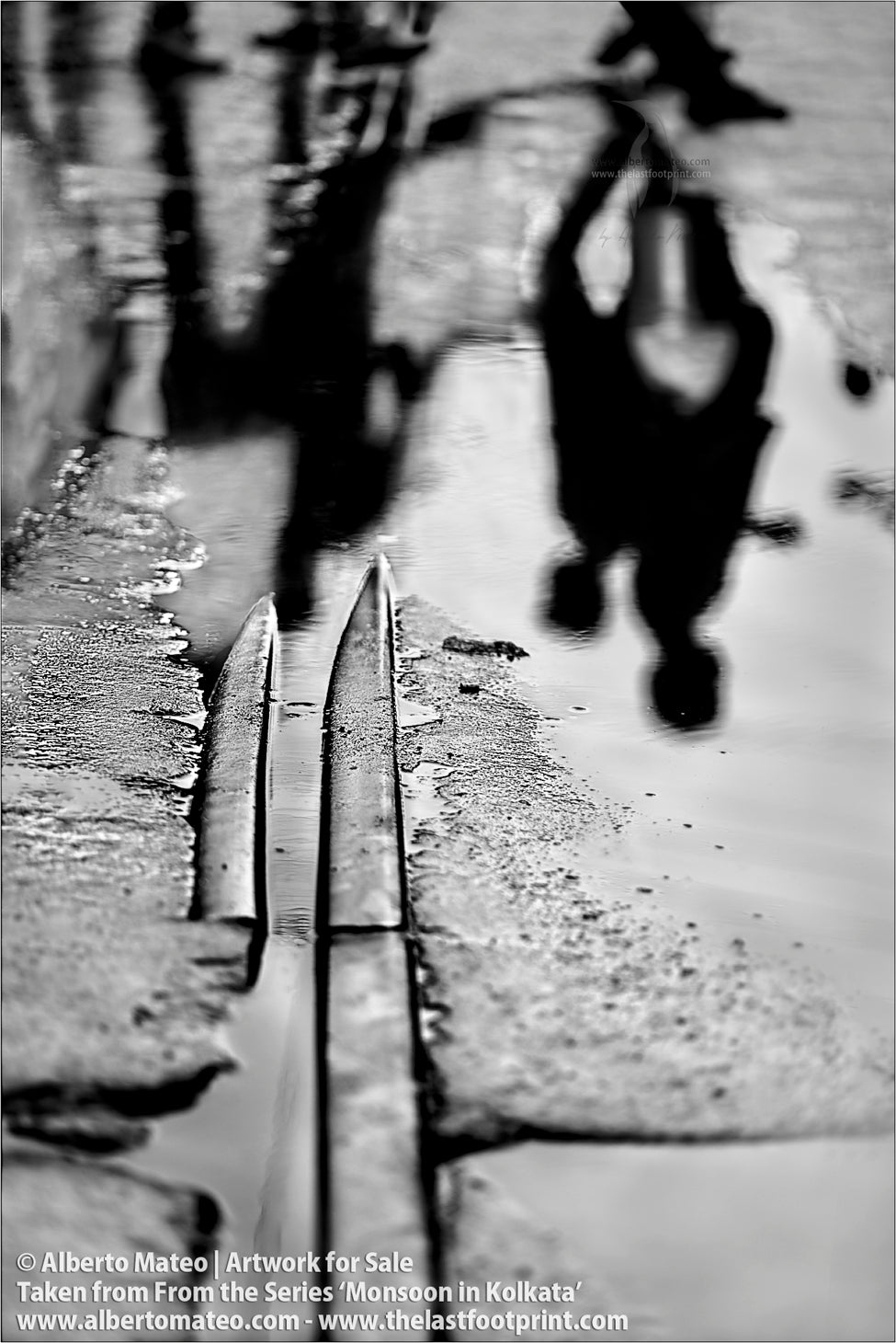 Reflections on ponds, Bara Bazar, Kolkata, Bengal, India.