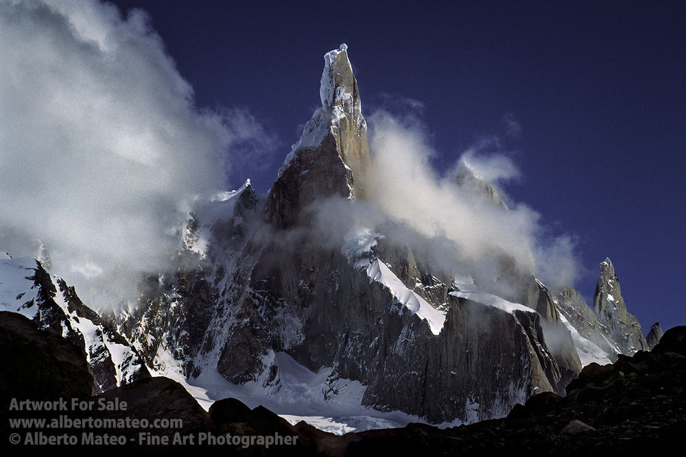 Clouds over Cerro Torre, Patagonia, Argentina.