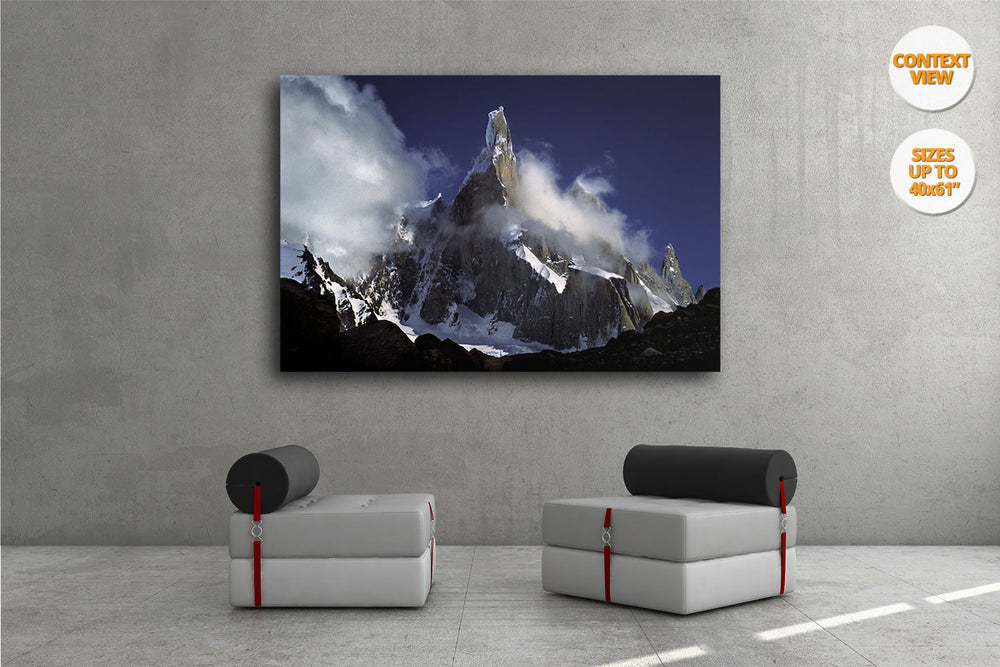 Clouds over Cerro Torre, Patagonia, Argentina. | Print hanged in living room.