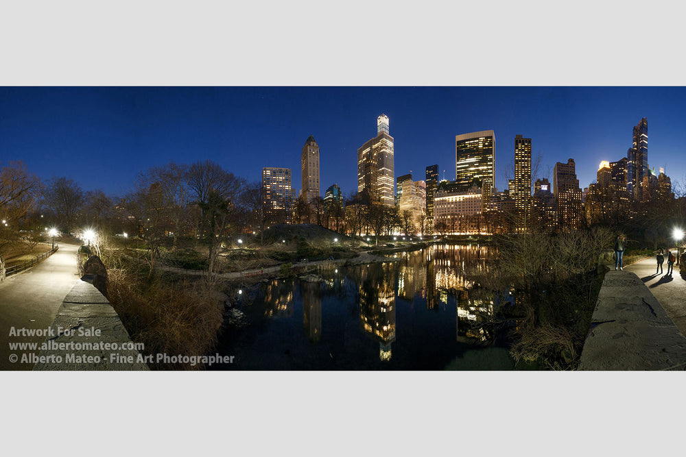 The Pond at dusk, Central Park, New York. | Available as Giant Print.