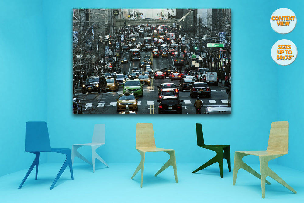 Dense traffic in the 42nd st, NYC, US. | Print hanged in meeting room.