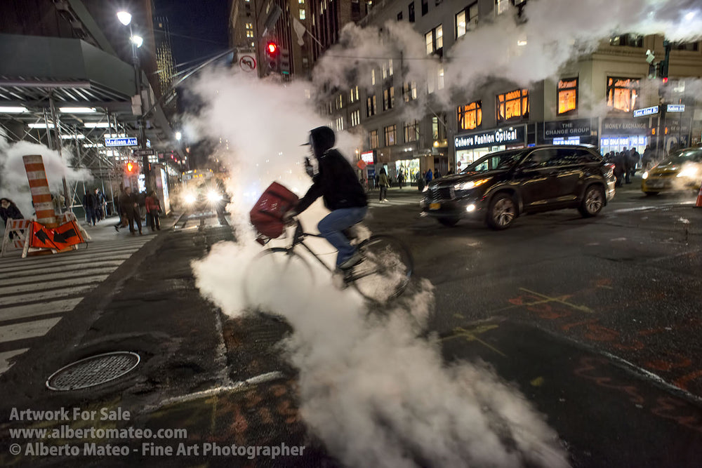 Steam in the 42nd. St., Manhattan, New York. 