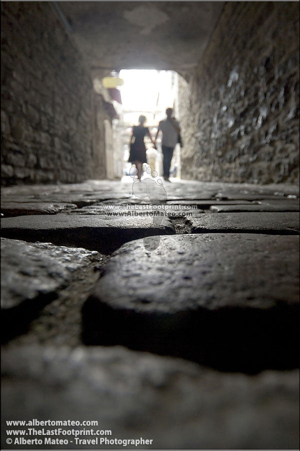 Couple in Tallinn old quarters, Estonia.