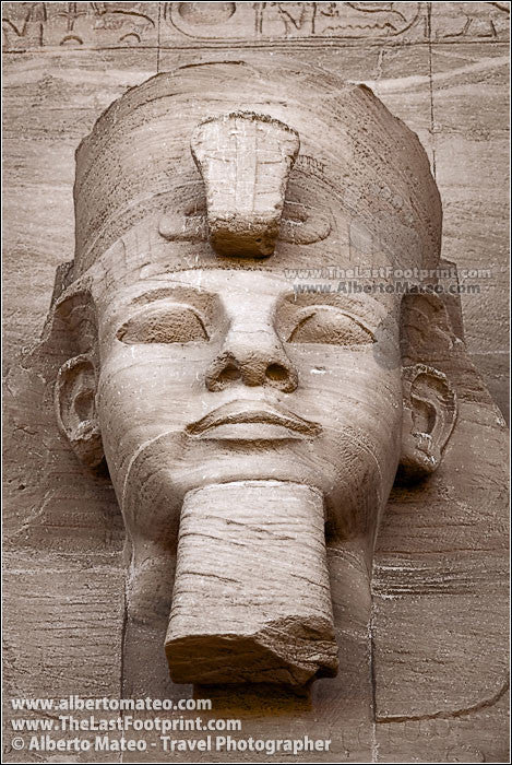 Head of Ramses II in Abu Simbel, Egypt. | Open Edition Fine Art Print.