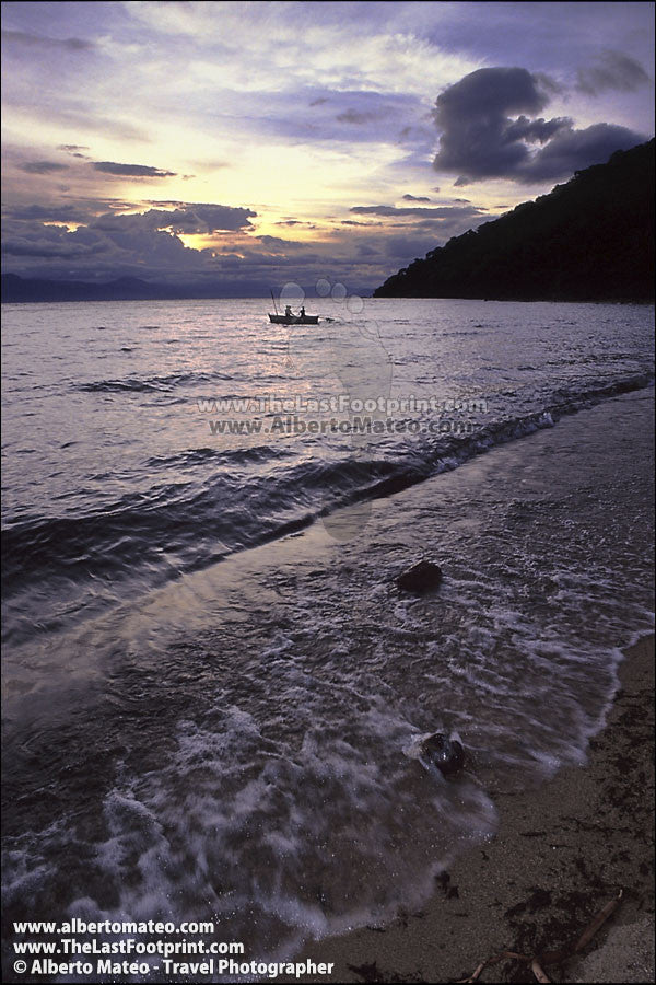 Fishermen boat at sunrise, Lake Malawi. | Open Editio Print.