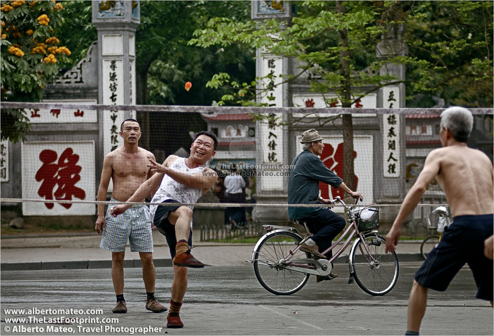 Men playing Da Cou Long, Hanoi, Vietnam. | Open Edition Fine Art Print.