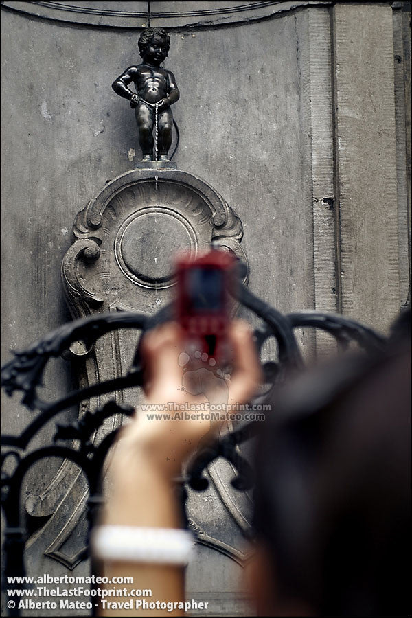 Manneken Pis sculpture, Brussels, Belgium. | Open Edition Print.