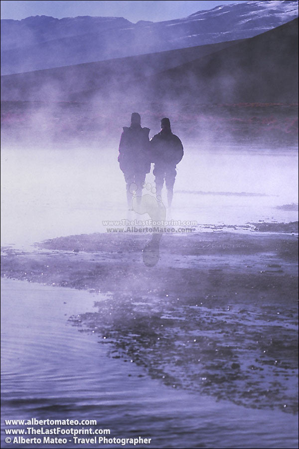 Thermal Waters zone Sol de Manana, Uyuni, Bolivia. | Vertical crop.