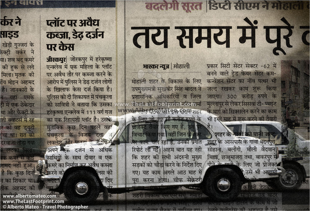 Ambassador car, Old Delhi, India.