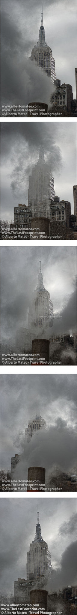 Sereis of five Prints, Chimney under the Empire State, Manhattan, New York.