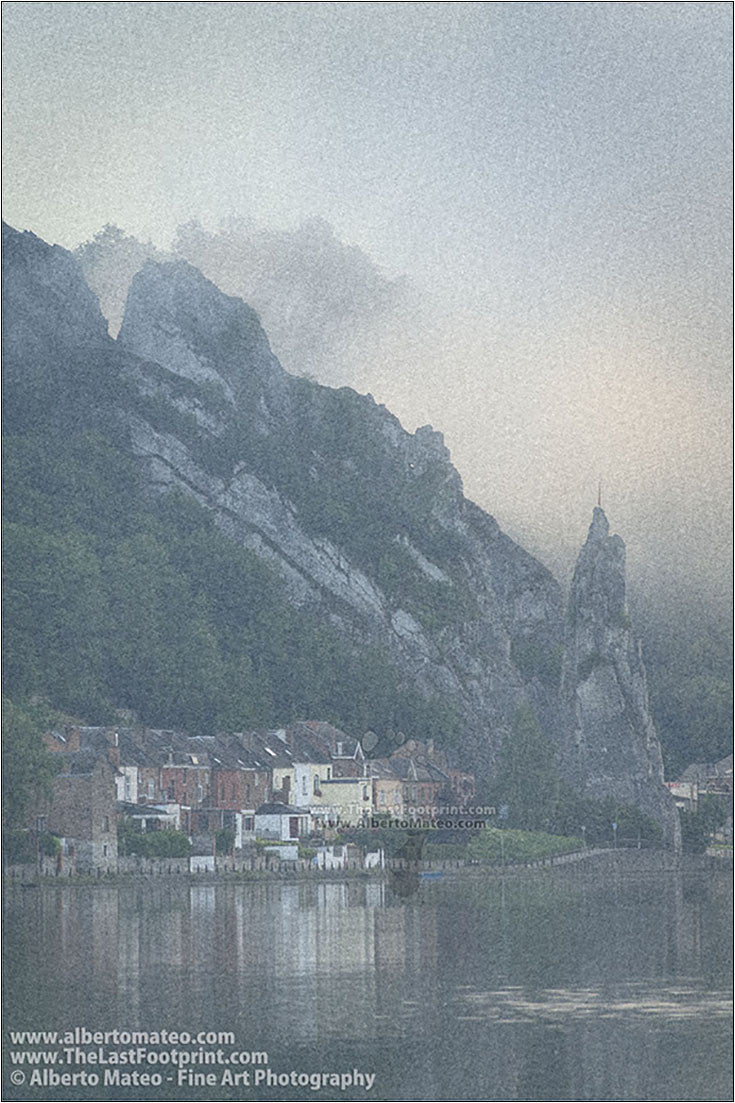 Houses on shore of River Meuse, Dinant, Walonnia, Belgium.