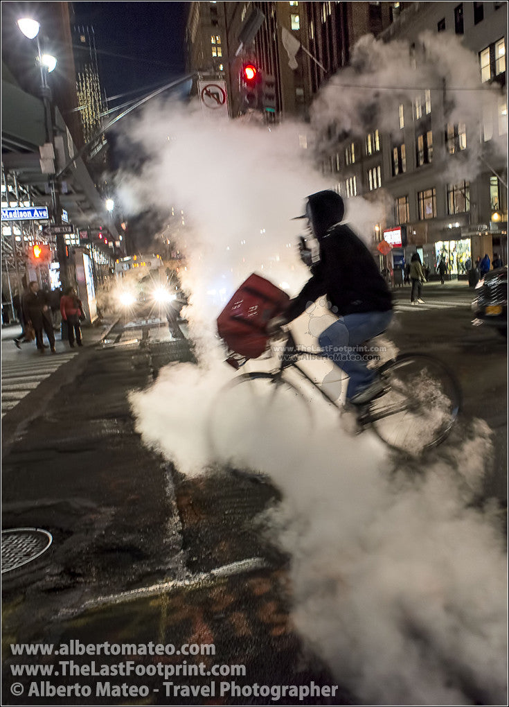 Steam Pipe in the 42nd street, New York. | Vertical crop of the image.