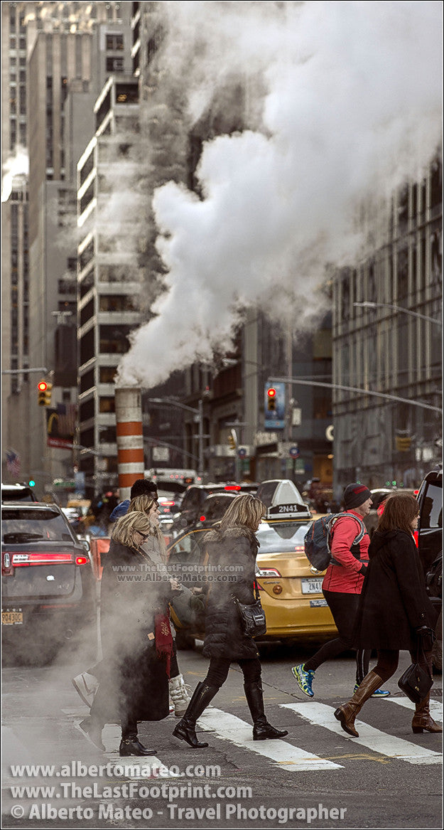 Steam Chimney in the Av. of the Americas, NY. | Open Edition Fine Art Print. | Vertical Panorama Crop.