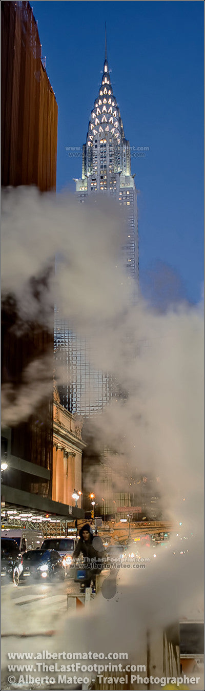 Steam pipe, 42nd st., Chrysler Bdg., NY. | Vertical Panoramic Crop.