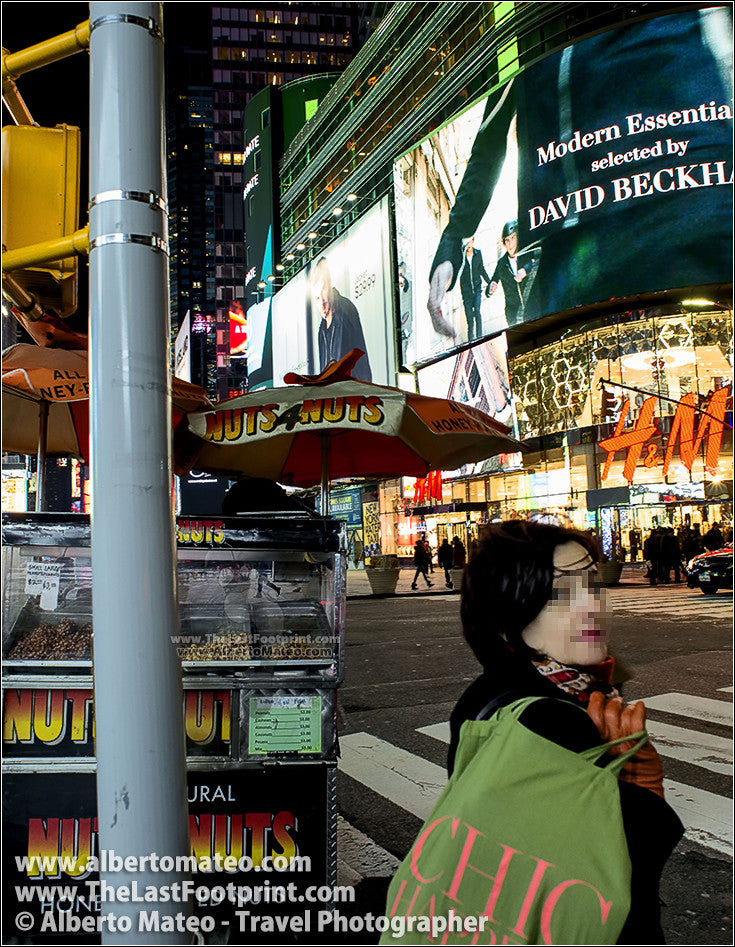 Times Square by night, New York. | Vertical crop for Facebook.