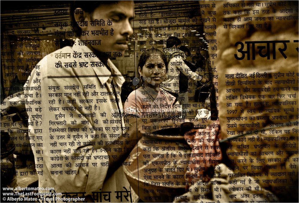 Woman and seller, Chandni Chowk street, Old Delhi, India.
