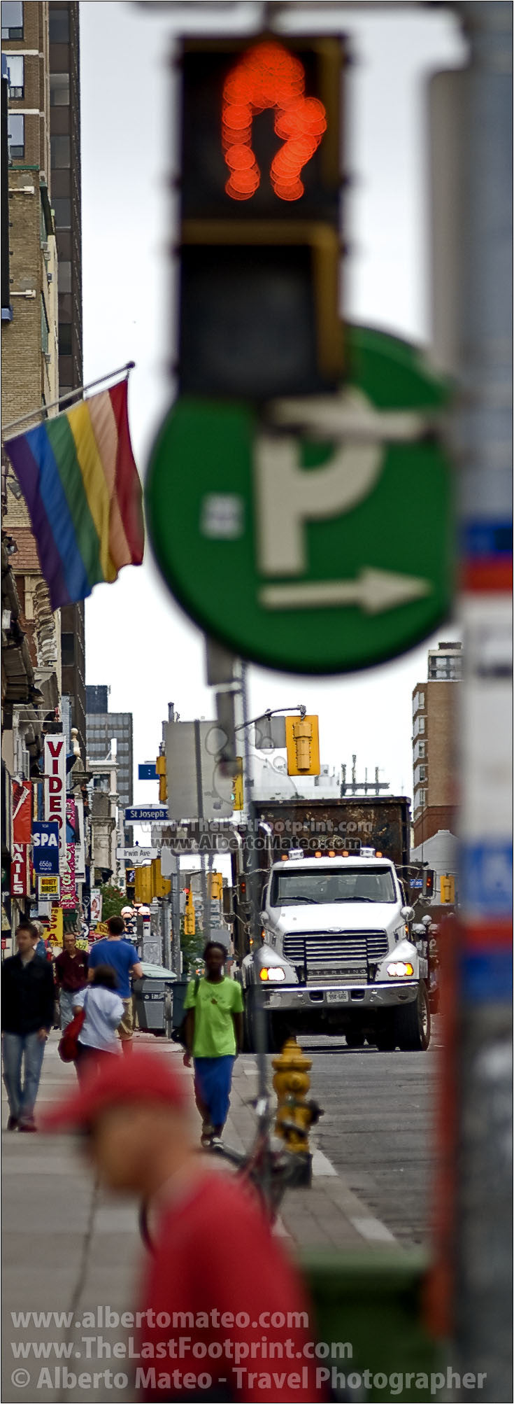 Yonge street, Toronto, Canada. | Vertical crop for Pinterest.