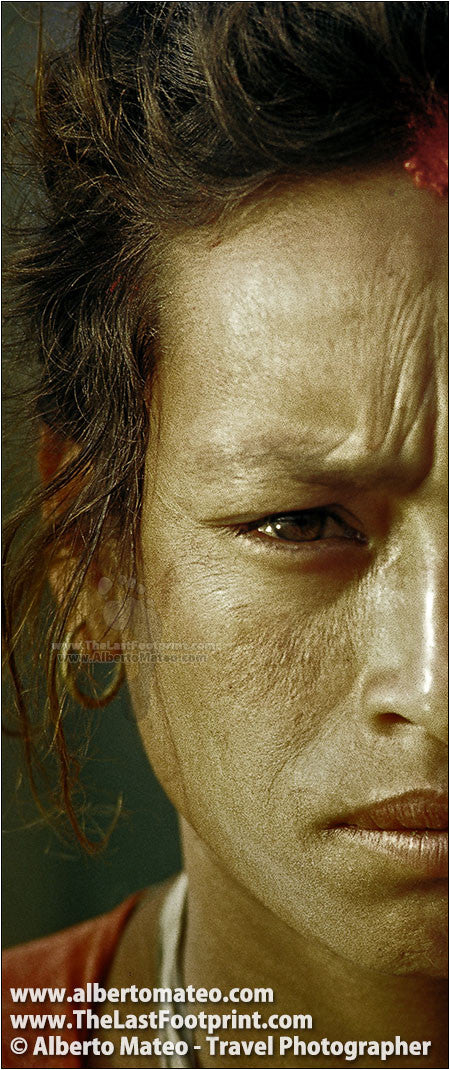 Worried Hindu woman, Kathmandu. | Open Edition Fine Art Print.