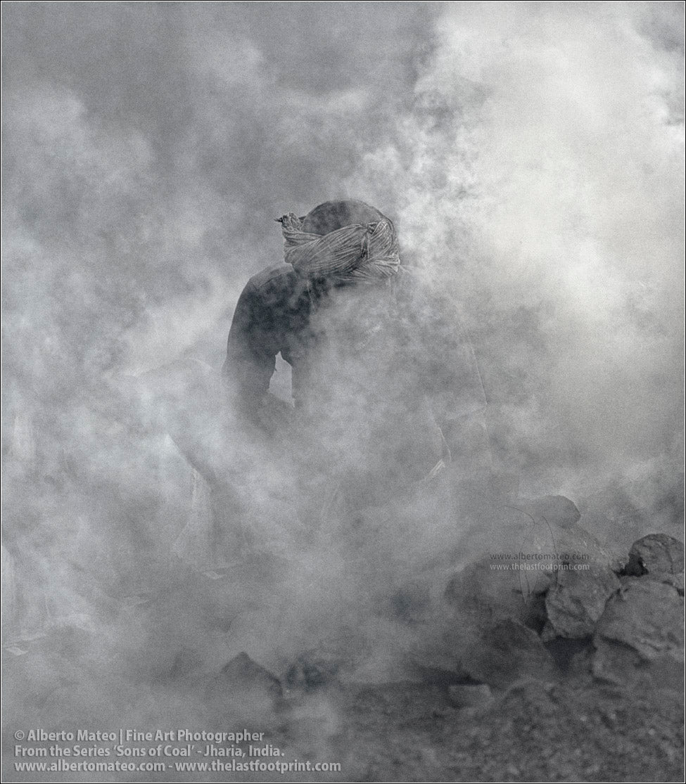 Man making bonfire with Coal, Sons of Coal Series.