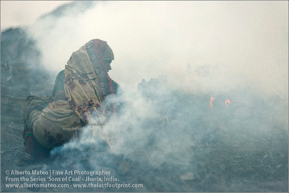 Woman next to Bonfire, Sons of Coal Series.