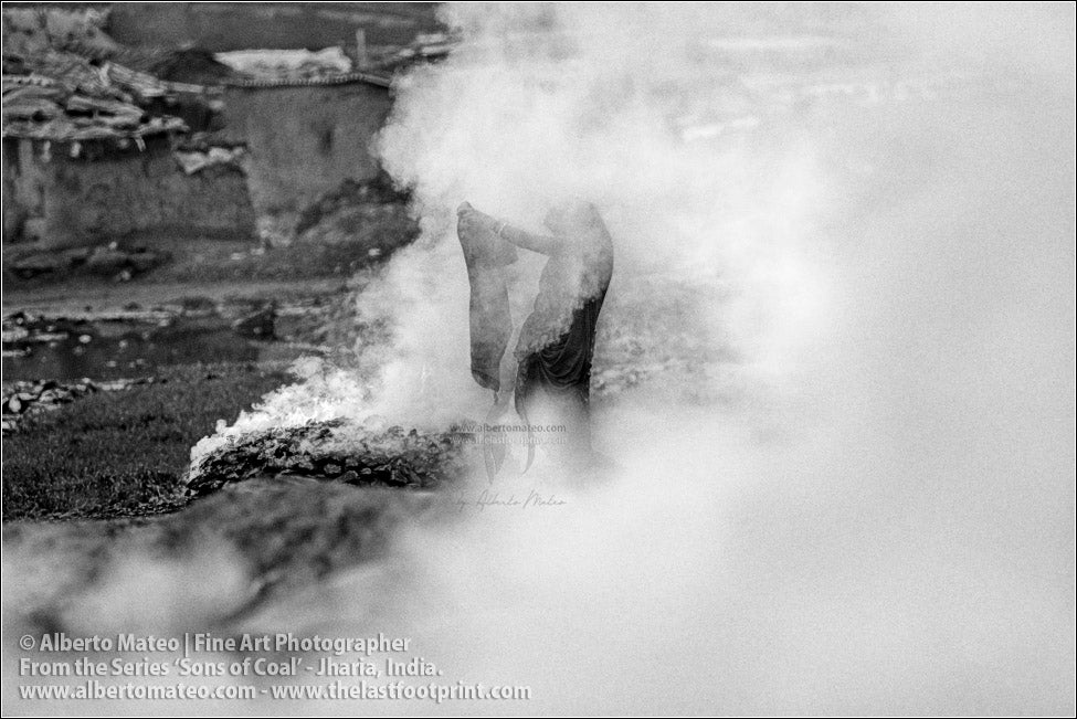 Woman drying Clothes in Coal Smoke, Sons of Coal Series.