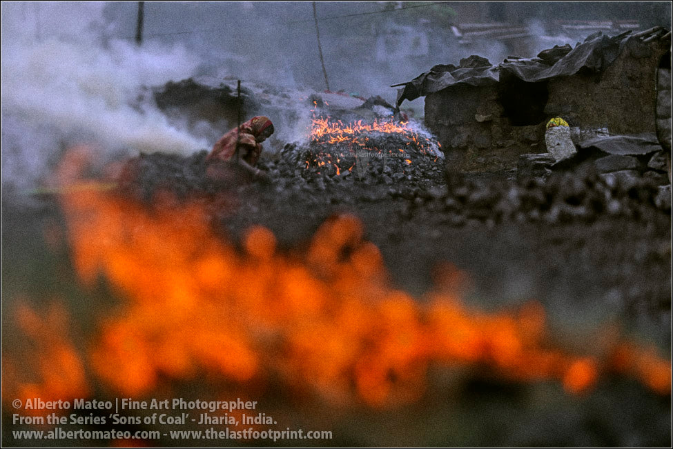 Woman making Bonfire with Coal, Sons of Coal Series.