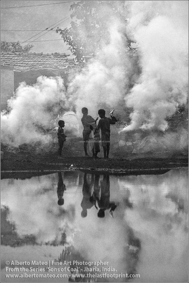 Children playing among Bonfires, Sons of Coal Series.