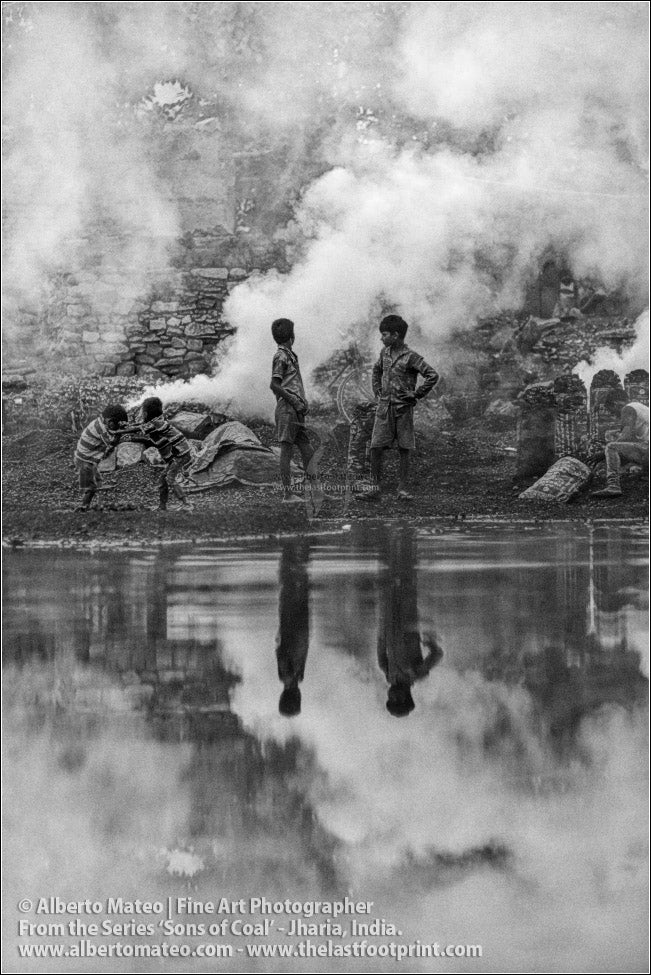 Children playing among Coal Bonfires, Sons of Coal Series.