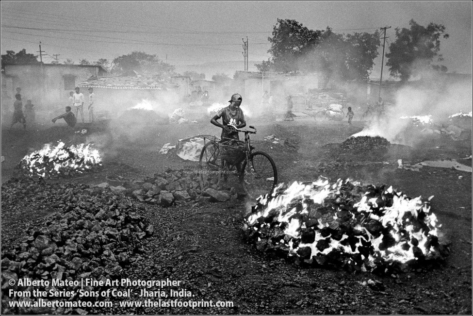 Boy with Bicycle among Bonfires, Sons of Coal Series.