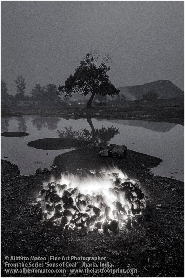 Coal Bonfire next to Pond, Sons of Coal Series.