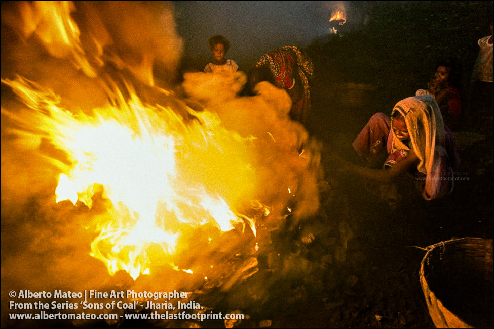 Woman and Children next to Flames, Sons of Coal Series.