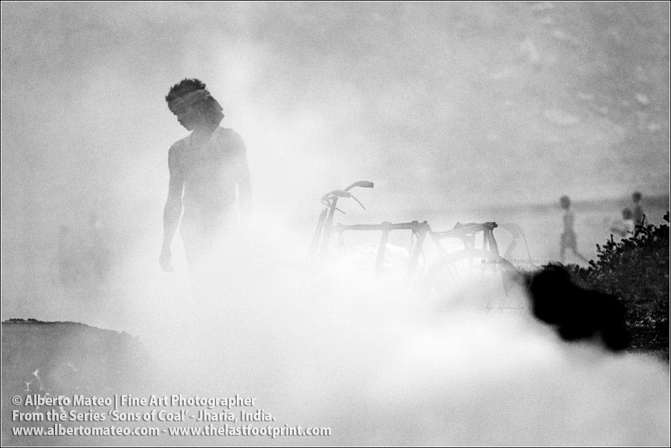 Worker with Bicycle in Coal Smoke, Sons of Coal Series.