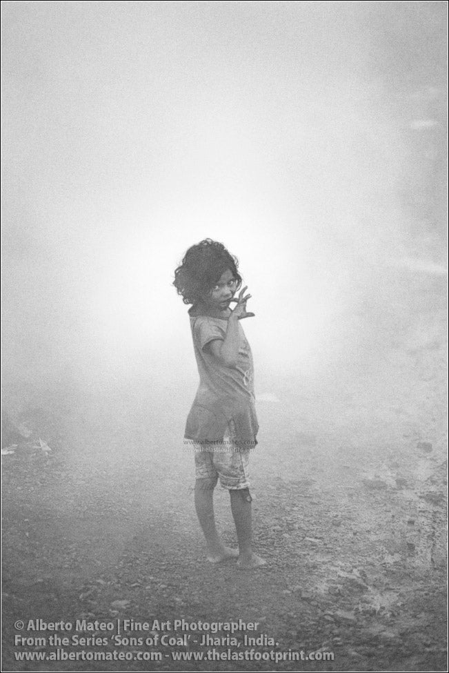 Small Girl crying in Coal Smoke, Sons of Coal Series.