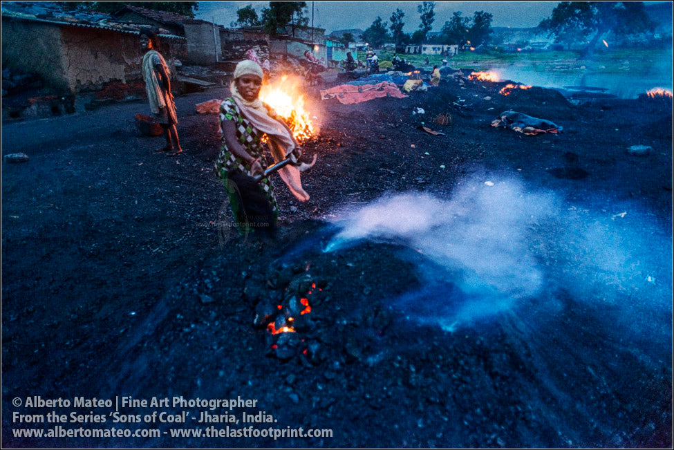 Woman covering Coal Fire,  Sons of Coal Series.